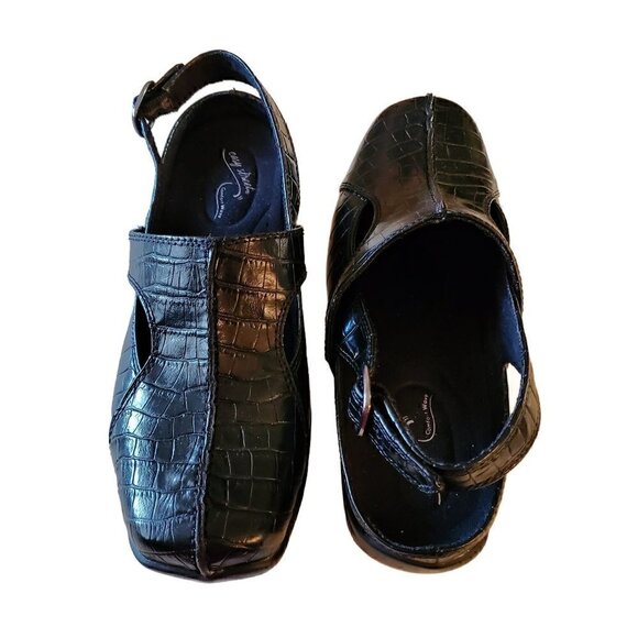 Easy Street Sportster Black Open Back Shoes, Woman's Black  Mules NIB - Picture 2 of 3